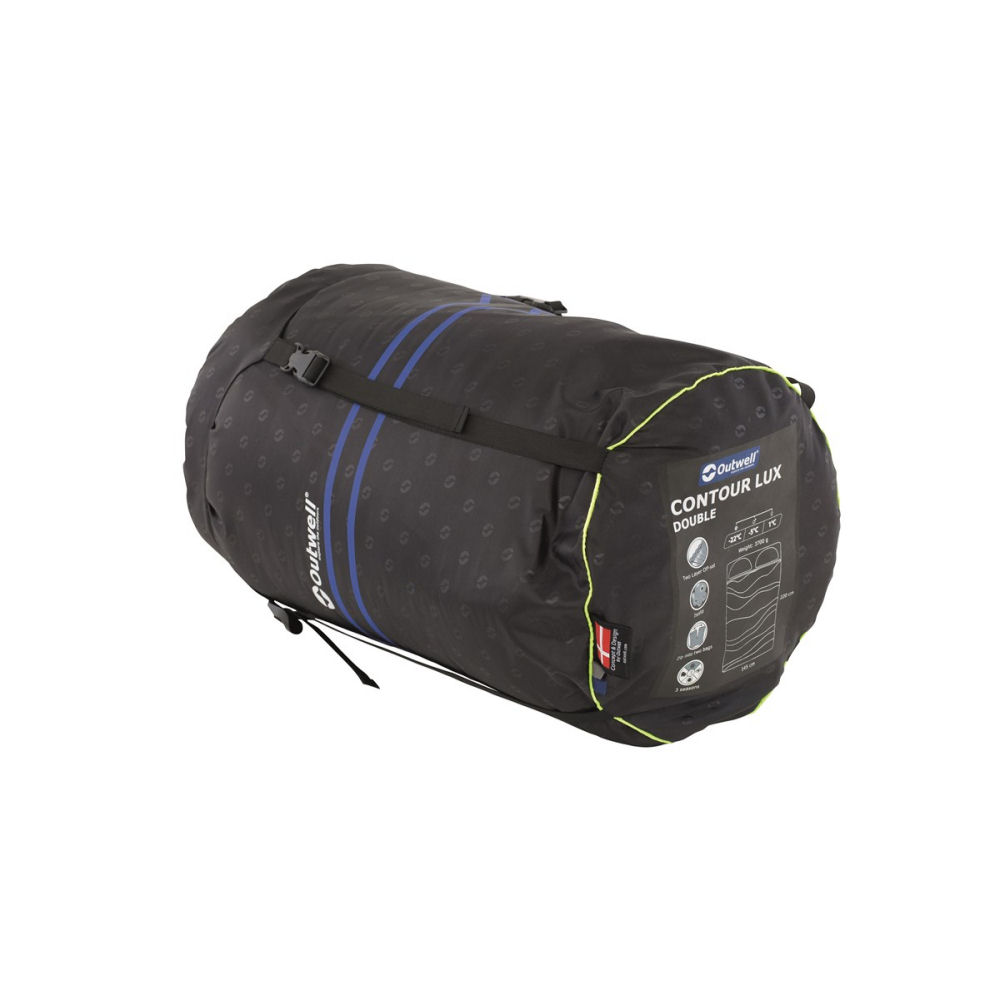 Outwell Contour Lux Double Sleeping Bag Imperial Blue 2022 Model Purely Outdoors