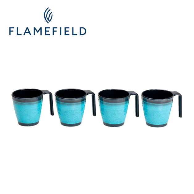 Flamefield Granite Aqua 4 Piece Stackable Mug Set