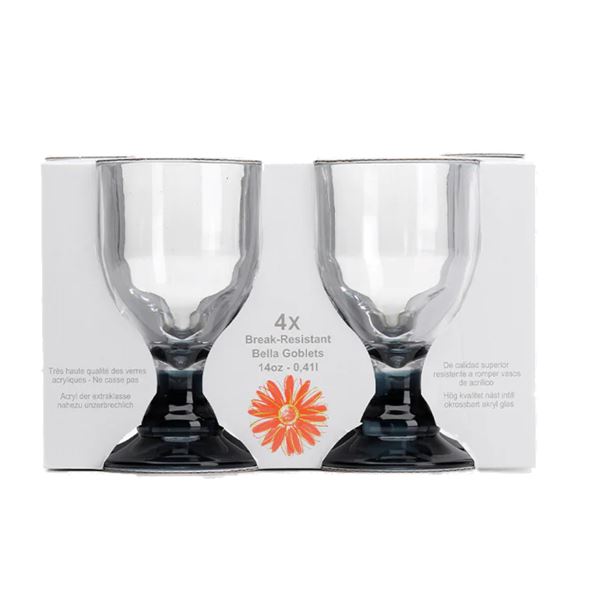 additional image for Flamefield Smoked Bella Glass 410ml - Pack of 4