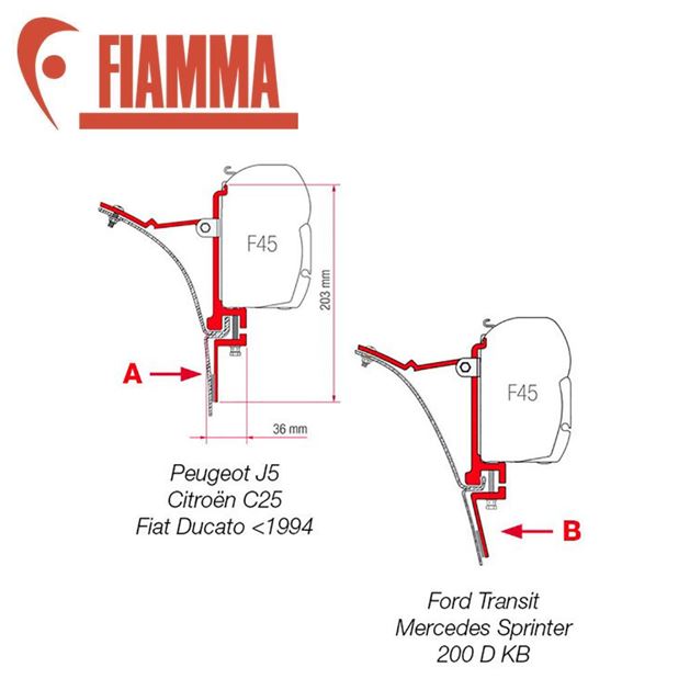 Fiamma F45 Van Adaptor Kit