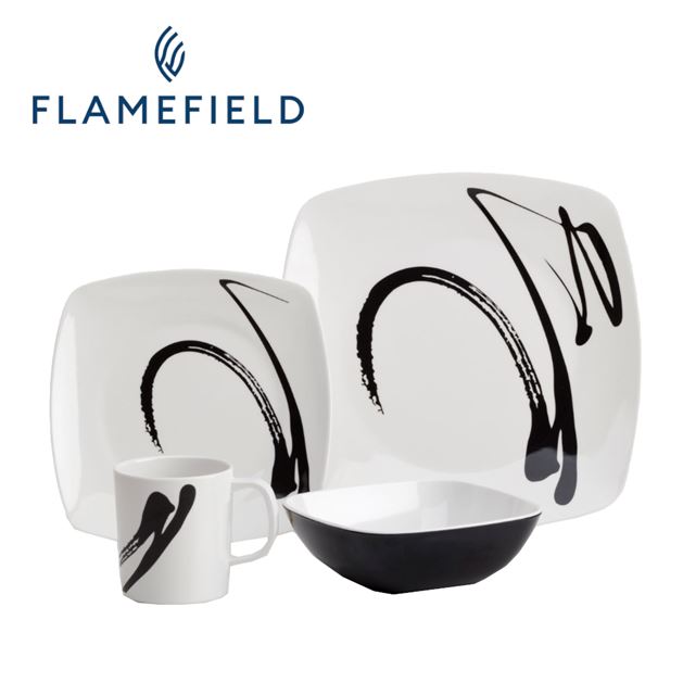 Flamefield Ink 16 Piece Melamine Set