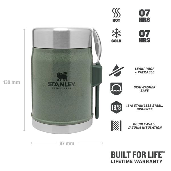 additional image for Stanley Classic Legendary Food Jar With Spork 0.4 Litre