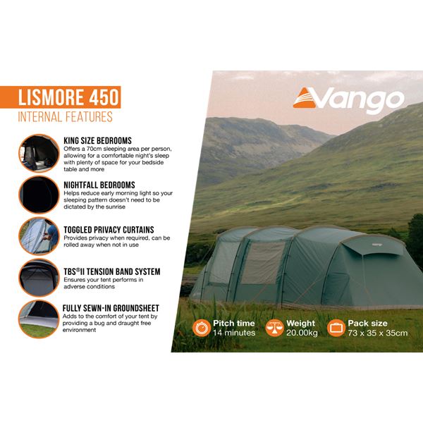additional image for Vango Lismore 450 Tent Package - Includes Footprint