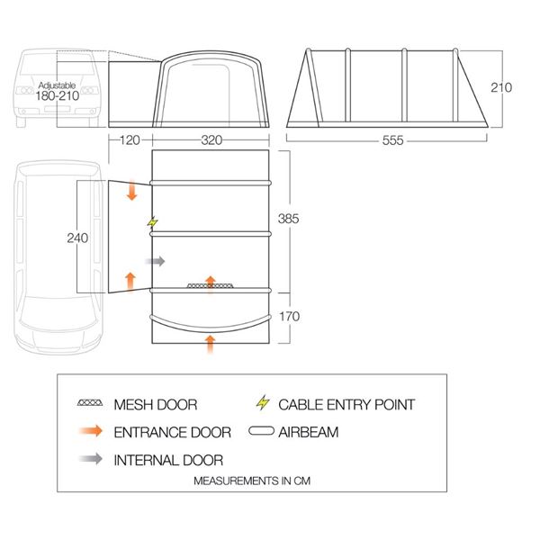 additional image for Vango Galli Air TC Low Driveaway Awning - New for 2024