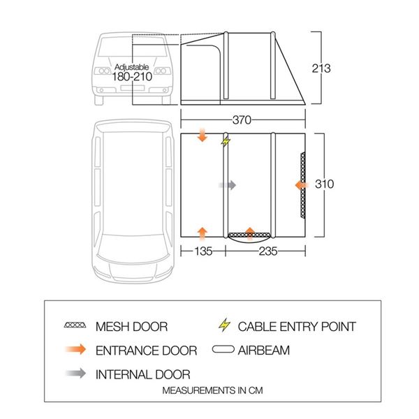 additional image for Vango Kela Air TC Low Driveaway Awning - New for 2024