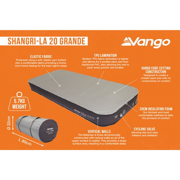 additional image for Vango Shangri-La II 20 Grande Self-Inflating Mat