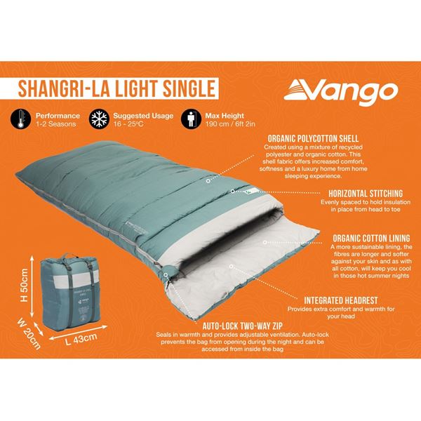 additional image for Vango Shangri-La Light Single Sleeping Bag - 2024 Model