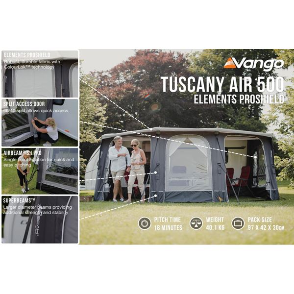 additional image for Vango Tuscany Air 500 Elements ProShield Caravan Awning - 2024 Model