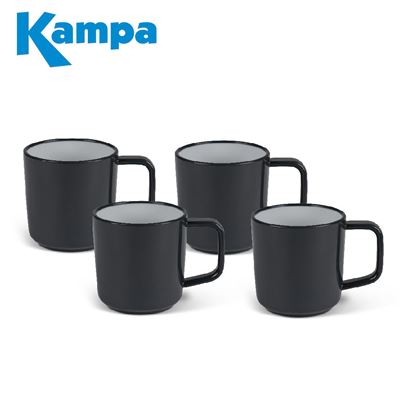 Kampa Kampa Charcoal 4 Piece Melamine Mug Set