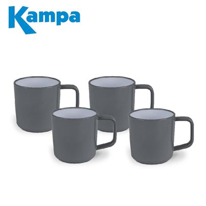 Kampa Kampa Fog Grey 4 Piece Melamine Mug Set