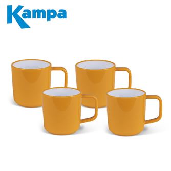 Kampa Sunset Yellow 4 Piece Melamine Mug Set