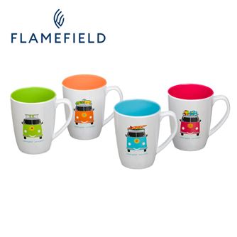 Flamefield Camper Smiles 4 Piece Mug Set