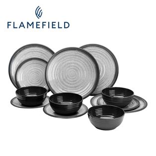 Flamefield Granite Grey 12 Piece Melamine Set