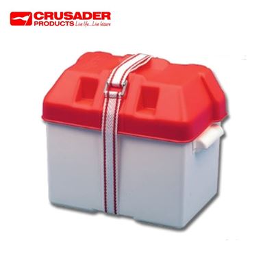 Crusader Caravan 85amp Leisure Battery Holding Box Red